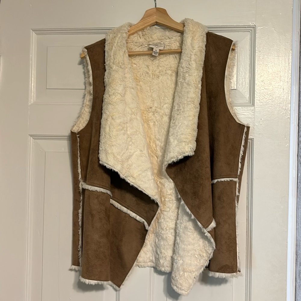 St John’s Bay Faux Leather Fur Lined Vest